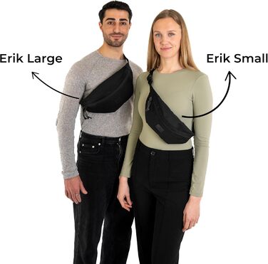 JOHNNY URBAN: поясна сумка (бананка) Erik Small - чорна, водонепроникна, для чоловіків та жінок, стильна нагрудна сумка для фестивалів