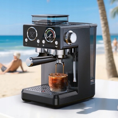 Ріжкова кавомашина HiBREW H20, 1350 Вт, чорна
