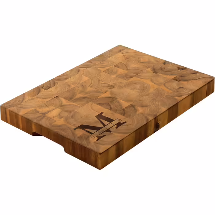 Wooden Cutting Board with Personalized Engraving, Initial and Name, Decorative Serving Tray for Birthdays, Kitchen Accessory for Connoisseurs