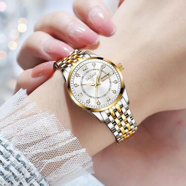 Жіночі годинники з арабськими цифрами, маленьке циферблат, Easy Read, дата, з нержавіючої сталі, водонепроникні, Reloj para Mujer (8102g)