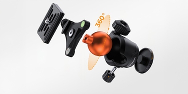 Штатив K&F Concept O235A1 + голова BH-40 + тримач для смартфона, 175 см, чорний