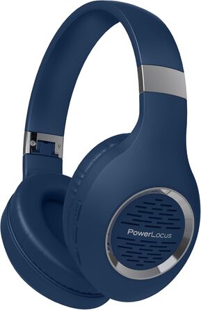 PowerLocus Bluetooth навушники Over-Ear: бездротові, складні, з мікрофоном, Hi-Fi стерео, глибокий бас, для телефону, планшета, ПК (блакитні)