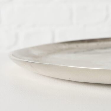 Decorative Tray, Nickel-Plated Silver, Ø 42 cm
