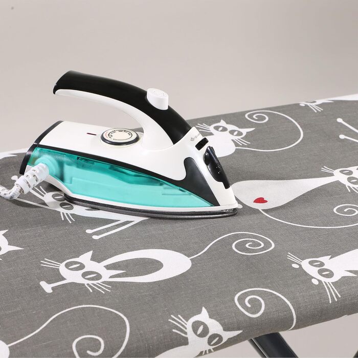 Набір для прасування KADAX з шнурком, бавовняний чохол для прасувальної дошки, підходить для парових прасок, замінний чохол з м'якою підкладкою (Коти, 132x48 см)