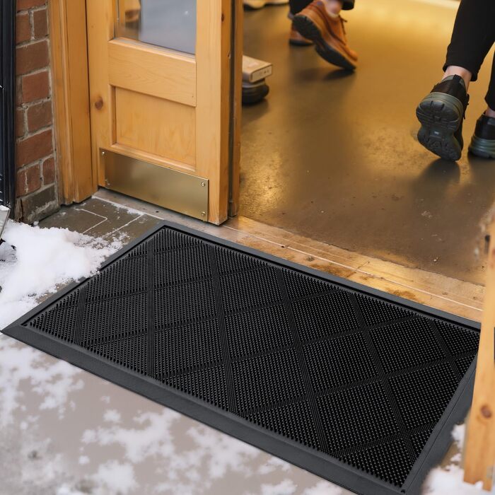 Дексі Килимок для дому та вулиці 43 x 90 см, чорний, неслизький, водонепроникний, миючий