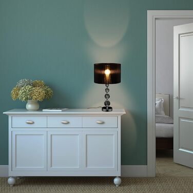 Настільна лампа Relaxdays з кришталевим дизайном, 54 x 29,5 см, чорна