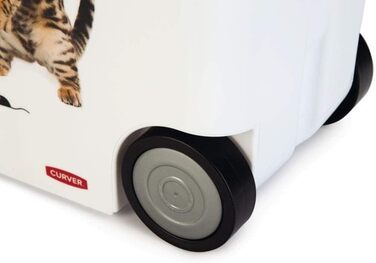 Контейнер для корму Curver Love Pets для котів, 12 кг, 35 л, білий/сірий, 49,3 x 27,8 x 42,5 см
