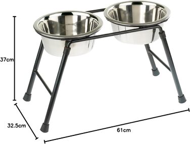Подвійний годівниця для тварин Classic Pet Products з нержавіючої сталі, 1600 мл, 300 мм, VIT-36757