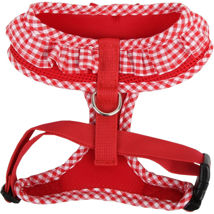 Нашийник для собак Puppia Vivien, червоний, S - регульований, м'який, з візерунком, для цуценят та малих собак, анти-тягнучий