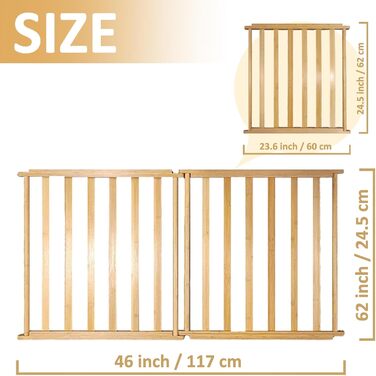Захист для домашніх тварин з бамбука: сітка/загородження для собак та котів (2 панелі)