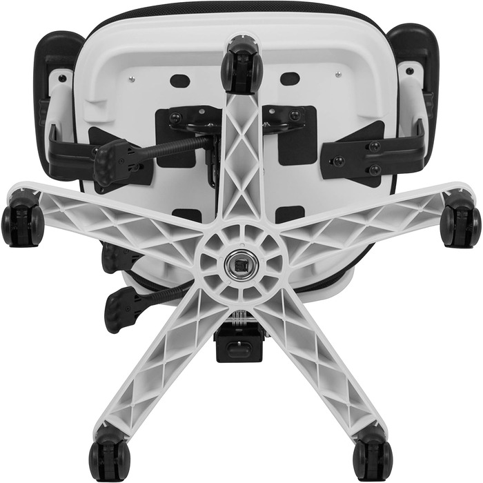 Офісний стіл Flash Furniture з сітчастою спинкою, м'яке сидіння, металевий каркас, 68.6 x 64.8 x 112.4 см