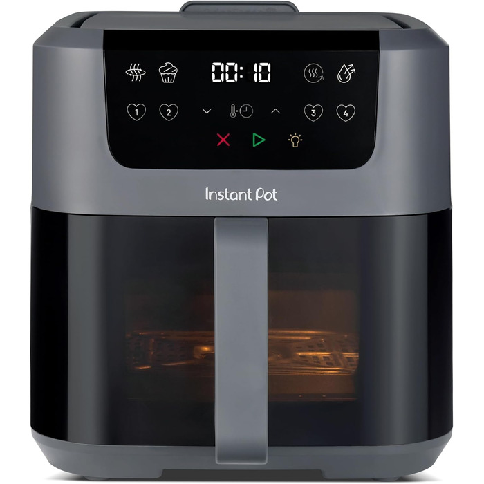 Фритюрниця готує повітрям Instant Pot Vortex Compact Trüffel Grau 5 л з антипригарним покриттям, 4-в-1 (смаження, сушка, випічка, підігрів)