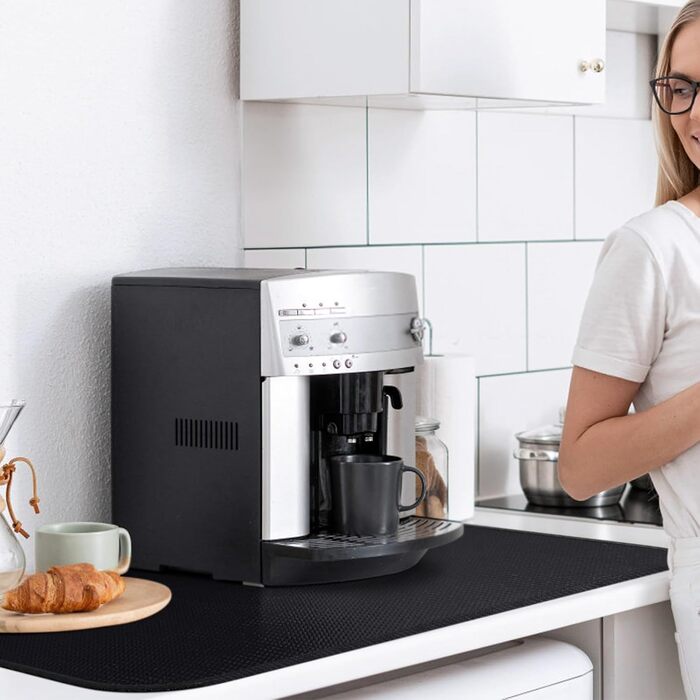 Стійка до вогню підставка під гаряче 50x70 см | Силіконовий килимок для захисту від вогню | Килимок для плити, фритюрниці, кавомашини | Чорний, антиковзний, водонепроникний