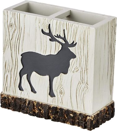 SKL Home Grand Teton Toothbrush Holder, Resin, Brown