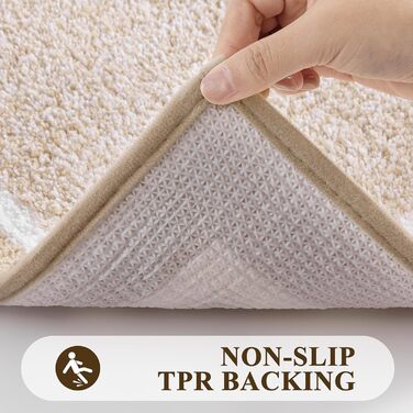 Килимок для ванної кімнати SHACOS: неслизький, м'який, швидковисихаючий, 50x80 см, бежевий