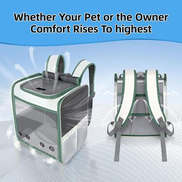 Рюкзак-переноска для котів та собак SWIHELP, зелений: безпечний та зручний для подорожей