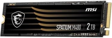 SSD MSI Spatium M480 2TB PCIe 4.0 NVMe M.2 - Внутрішній твердотільний накопичувач, 7000 МБ/с читання, 6800 МБ/с запис, 3D NAND, гарантія 5 років (1400 TBW)