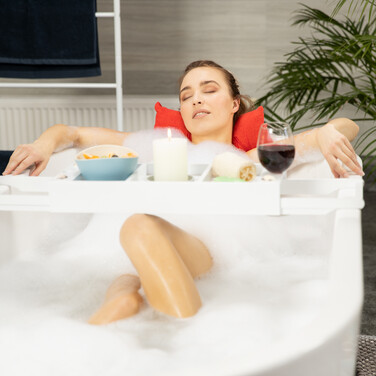 Relaxdays Полиця для ванної біла шухляда