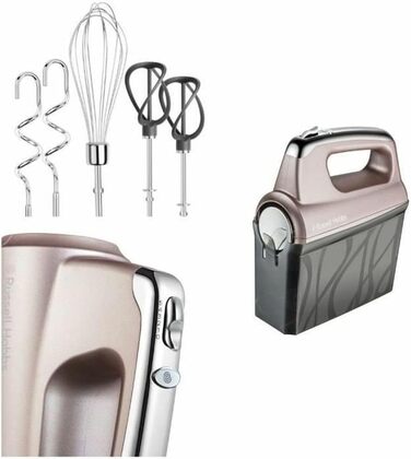 Міксер Russell Hobbs Swirl Quartz з кейсом для аксесуарів (4 швидкості + Turbo, 2 віночки з нейлону, 2 гачки для тіста) 25892-56
