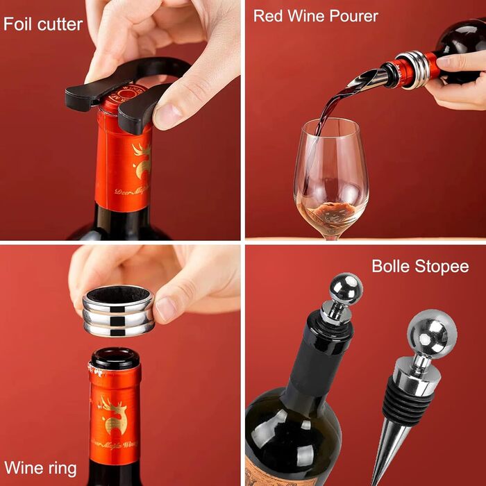 Набір сомельє UCAMP Luxus Wein Öffner з 11 відкривачами для пляшок, аксесуарами для вина (дерев'яна коробка)