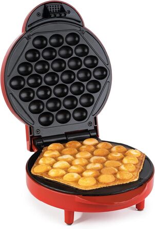 Вафельниця Korona 41005 для бельгійських вафель | Вафельниця для партії | 1000 Вт, діаметр 18 см, автоматичне регулювання температури, червона