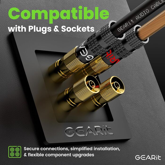 Кабель для акустики GearIT 12 AWG (30.48 м), чорний - для домашнього кінотеатру та авто