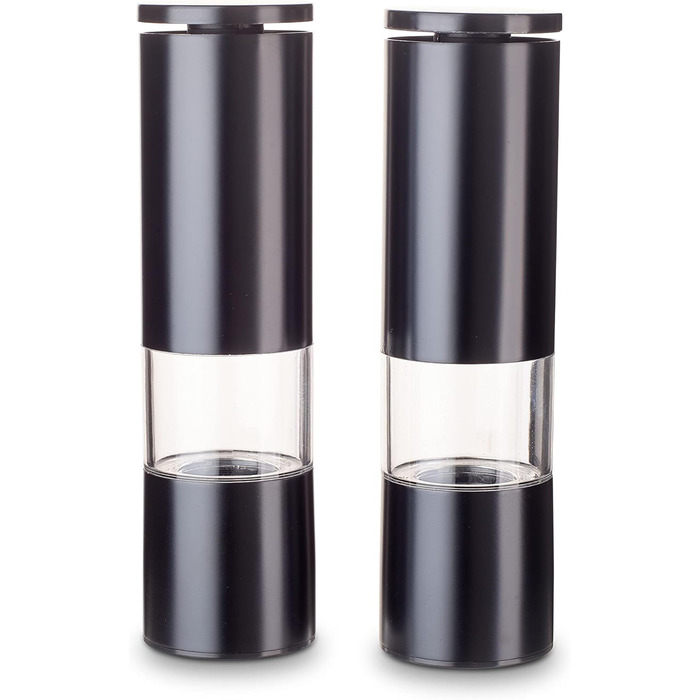 Набір для перцю та солі Echtwerk: 2 шт., ручна, з керамічним подрібнювачем, нержавіюча сталь, для перцю, солі та чилі (Black Edition)