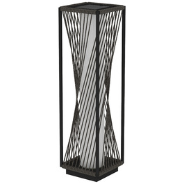 Outsunny Solar Standing Lamp with Light Sensor, 25 LED Lights, Boho Style, IP44 Waterproof, Black+Gray