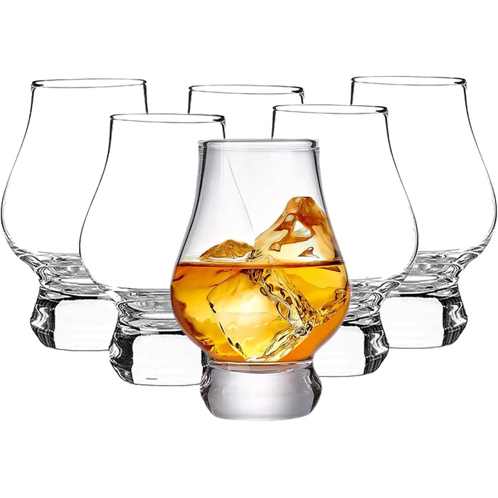 Набір склянок для віскі 6 шт. | Склянка для віскі 200 мл | Елегантні склянки для віскі з кришталевого скла | Склянки для віскі з скла, придатні для миття в посудомийній машині | Ідея подарунка для чоловіків
