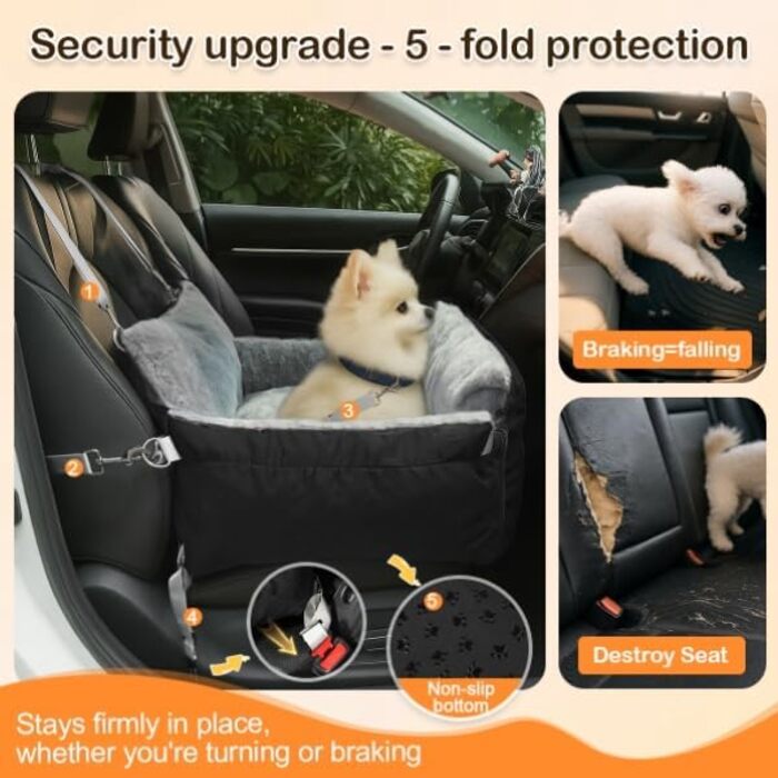 Автомобільний лежак для собак 3-в-1 - переноска, лежак, автокрісло для маленьких собак, чорний