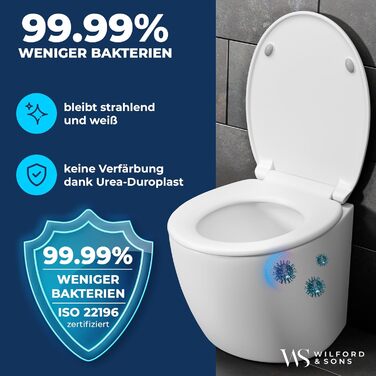 Сидіння для унітаза Wilford & Sons PREMIUM D-подібне, біле, з мікроліфтом (повільним опусканням), матеріал Duroplast, овальна форма