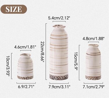 Керамічні вази 3 шт., сучасний мінімалізм, декор для дому, вази для сухоцвітів, вітальня, бежевий