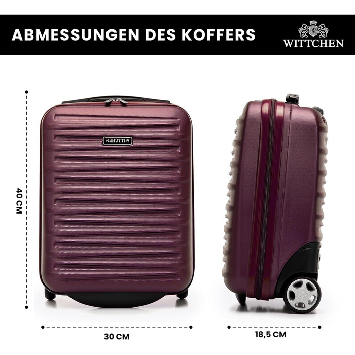 WITTCHEN Skyspeed Line: Великий валіза на колесах з ABS, для подорожей, з комбінаційним замком та телескопічною ручкою, 4 колеса, підходить для Lufthansa/Eurowings/Ryanair/Condor, колір каштанового дерева