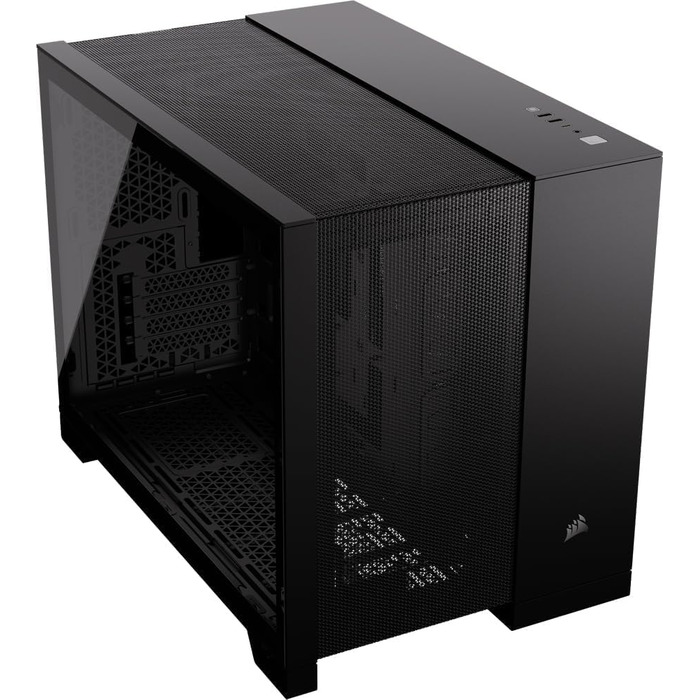 Корпус для ПК CORSAIR 2500D Airflow mATX: Чорний, 2-камерний, для водяного охолодження, сумісний з материнськими платами з реверсивним підключенням