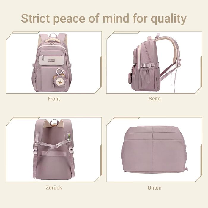 Шкільний рюкзак для підлітків (дівчаток та хлопців) - водонепроникний, великий, для школи, подорожей, повсякденного використання. Колір: фіолетовий