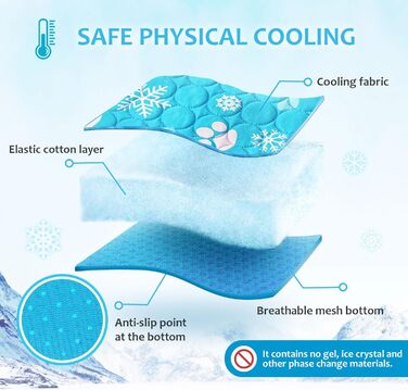 Килимок охолоджуючий для собак NIBESSER 2XL (150x100 см) - блакитна лапка, самоохолоджуючий, для дому, в авто