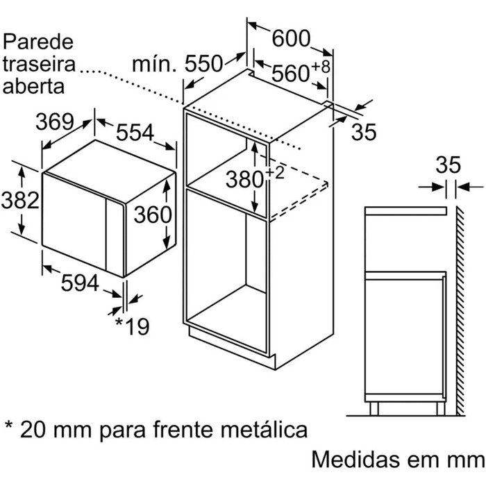Вбудована мікрохвильова піч Bosch BEL554MB0 Serie 6 з грилем, 900 Вт, діагональ 59 см