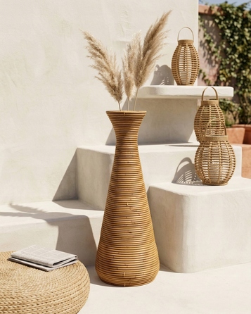 Декоративна плетена ваза з ротанга в натуральному стилі, 70 см