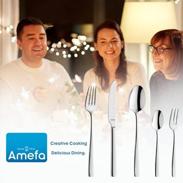 Amefa 1316 Fresh Cutlery Set for 12 People, 60-Piece Cutlery Set, Stainless Steel, Dishwasher-Safe Cutlery, Dinner Cutlery, Table Cutlery Fresh 60-Piece