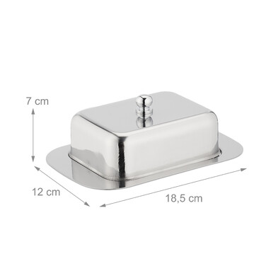 Relaxdays Stainless Steel Butter Dish with Lid