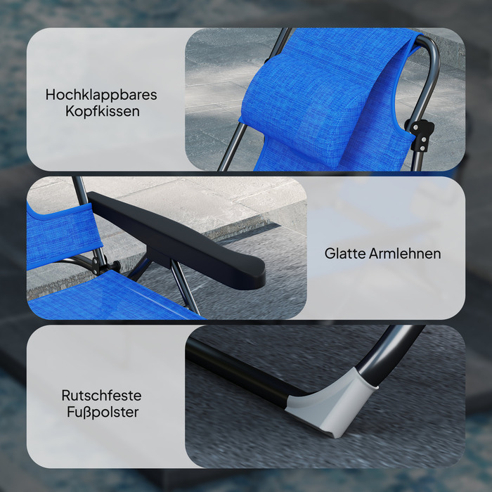 Outsunny Patio Lounge Chair - Folding, Weather-Resistant Design. Dimensions: 76