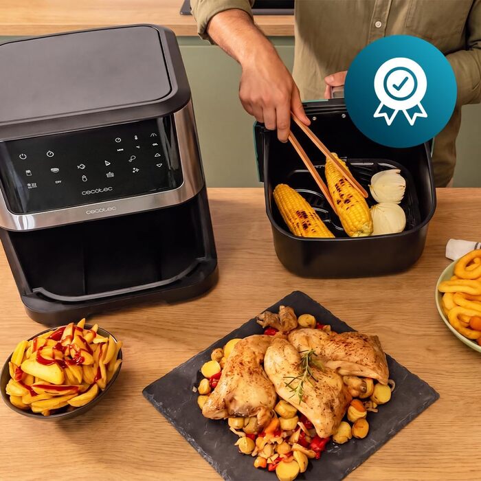 Фритюрниця Cecotec Cecofry Advance 9000 Window 9л з оглядовим вікном та подвійною зоною - 2200 Вт, нержавіюча сталь
