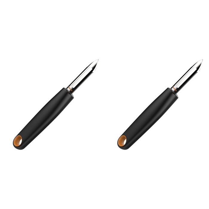 Овочечистка Fiskars Functional Form 18 см, сталь/пластик, чорно-помаранчевий (набір 2 шт) 1014419