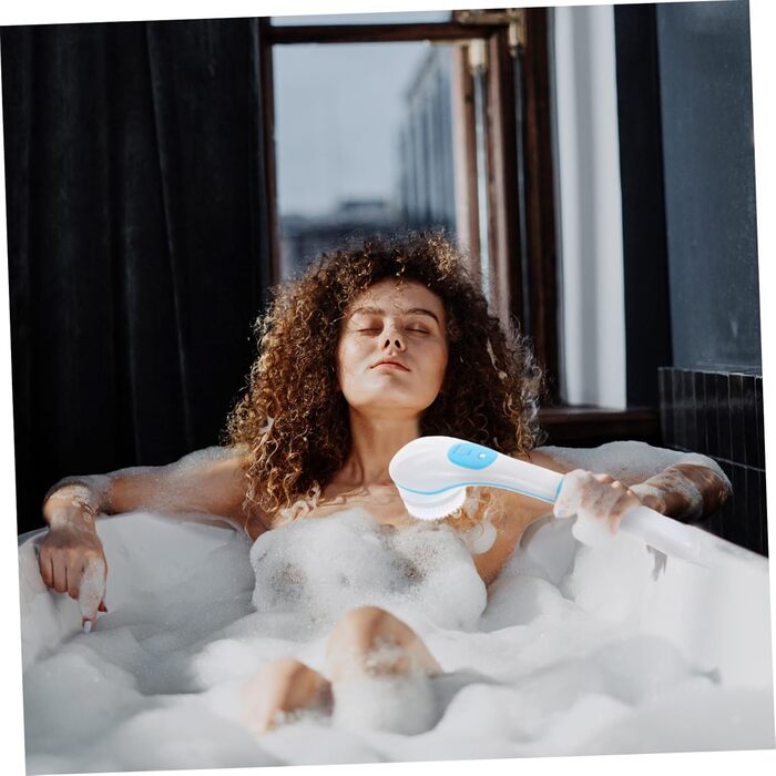 Minkissy 1-Piece Bath Brush Body Cleaning Brush Rotating Exfoliating Brush Face Washing Brush Massage Brush Electric Shower Brush Massage Brush for the Back Bath Accessories Abs Blue