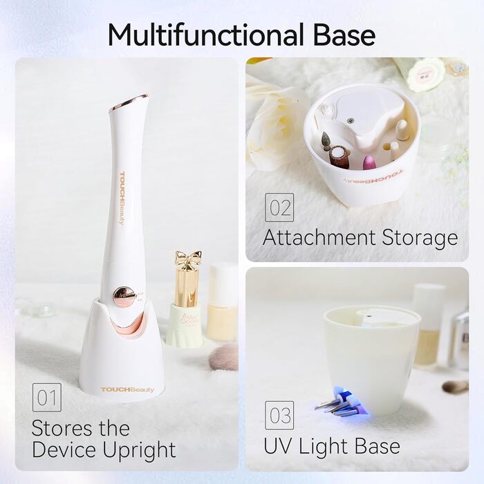 Електричний фрезер для нігтів TOUCHBeauty 5-в-1 AG-1335C (Золотий) з LED/UV сушкою та підставкою