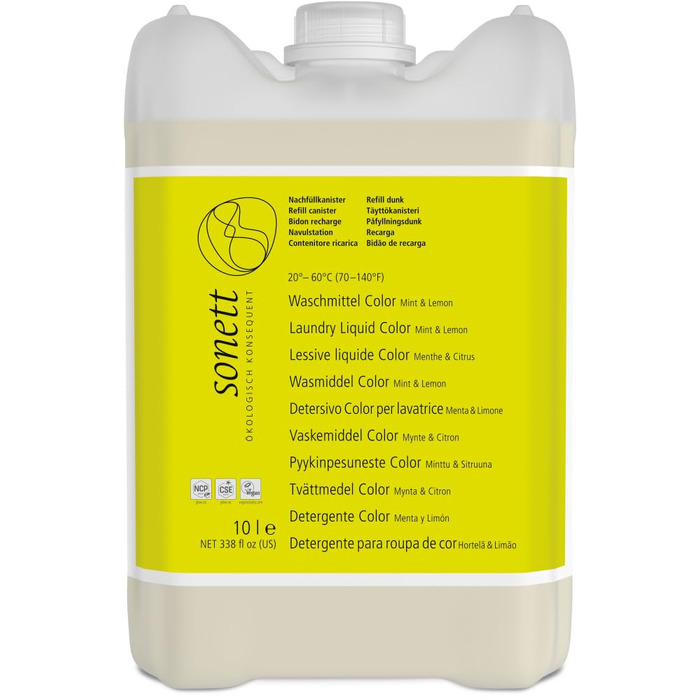 Екологічний рідкий засіб для прання кольорових речей Sonett Color Mint & Lemon, 10 л