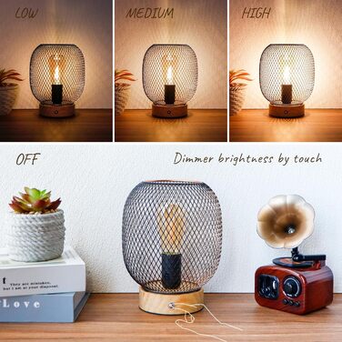 Настільна лампа JHY DESIGN Gold Schwarz з LED лампою (2 шт.) - золотий/чорний колір, для спальні, вітальні, вечірки, інтер'єру