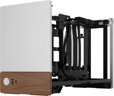Корпус для ігрового ПК Fractal Design Terra Wood Walnut - mITX, PCIe 4.0, USB Type-C, анодований алюміній (срібло)