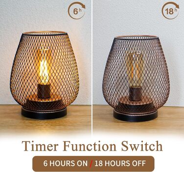 LED Ліхтар JHY DESIGN 2 шт. з металевого каркасу, акумуляторний, бездротовий, 17 см, індустріальний стиль, для дому та саду, декор, вечірка, чорний, з таймером