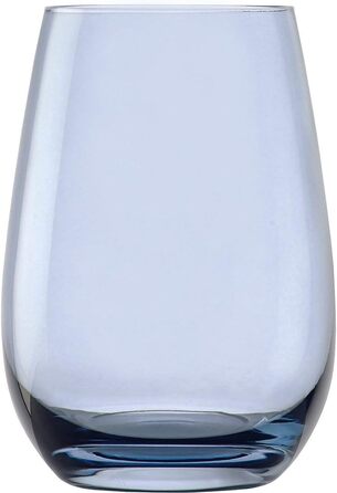 Stölzle Lausitz ELEMENTS Glasses 465 ml Blue-Gray I Drinking Glasses 6-Piece Set I Dishwasher-Safe Glass Set I High Impact Resistance I Universal Glasses as Water Glasses, Juice Glasses, Whisky Glasses